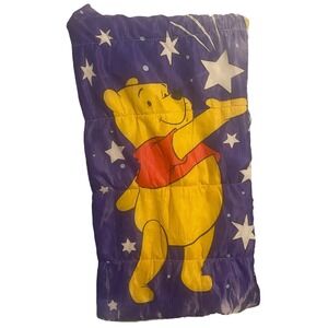 Disney Winnie The Pooh Kids Sleeping Bag Yellow Blue Stars‎